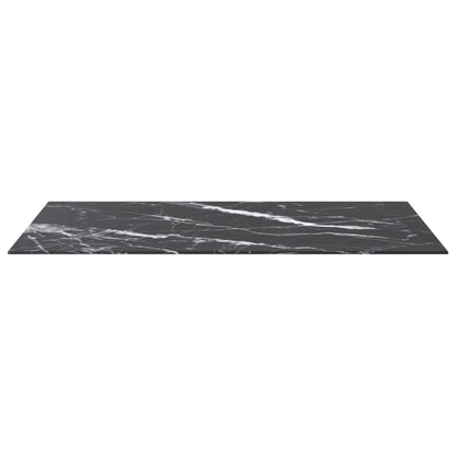 Piano Tavolo Nero 100x62 cm 8mm Vetro Temperato Design Marmo