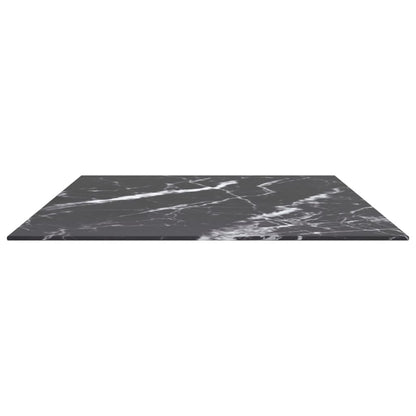 Piano Tavolo Nero 100x62 cm 8mm Vetro Temperato Design Marmo