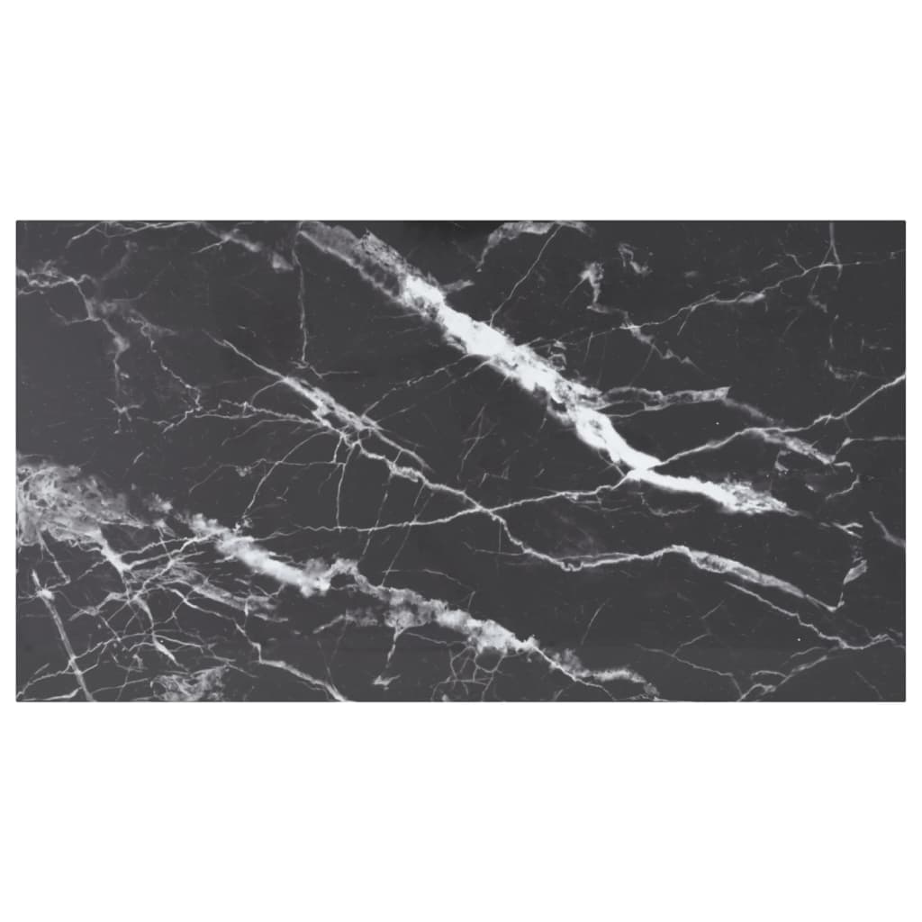 Piano Tavolo Nero 120x65 cm 8mm Vetro Temperato Design Marmo