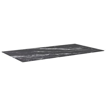 Piano Tavolo Nero 120x65 cm 8mm Vetro Temperato Design Marmo
