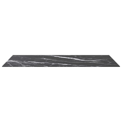 Piano Tavolo Nero 120x65 cm 8mm Vetro Temperato Design Marmo