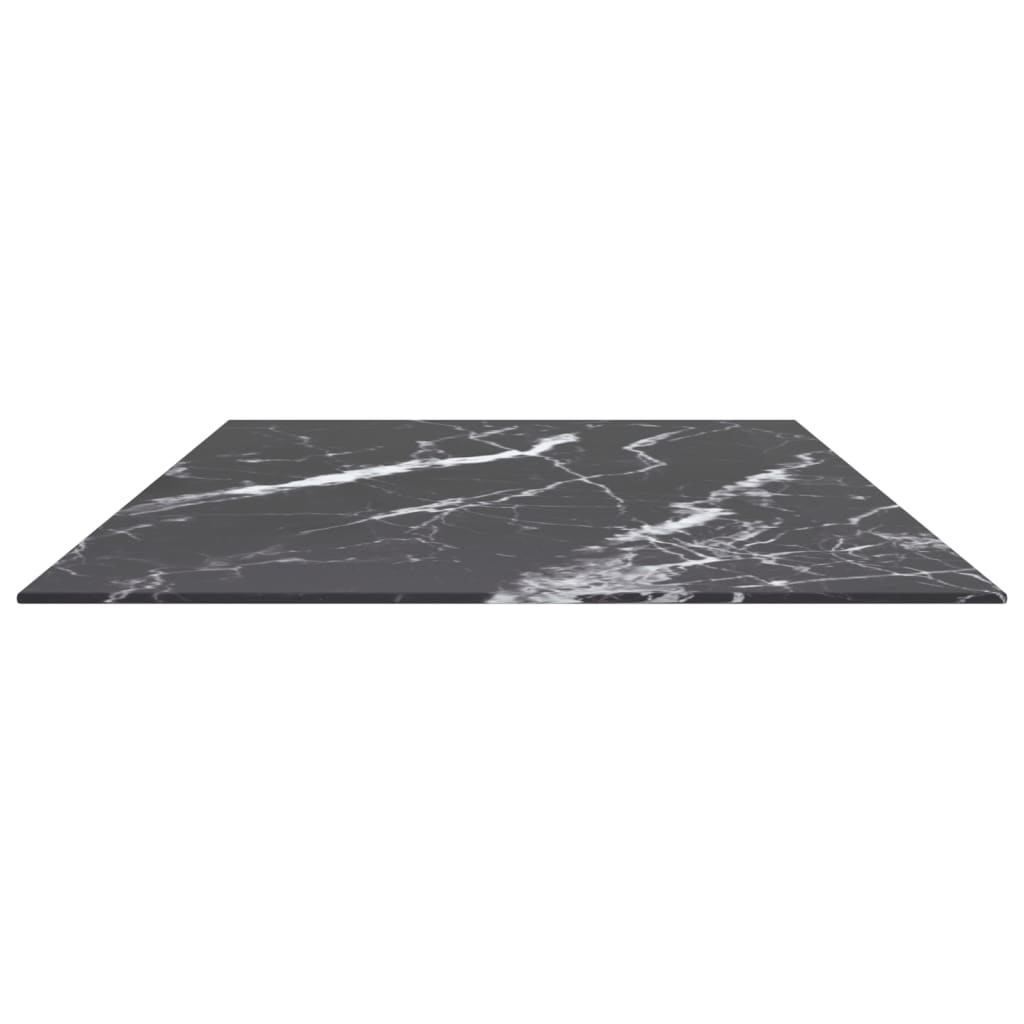 Piano Tavolo Nero 120x65 cm 8mm Vetro Temperato Design Marmo