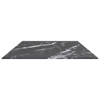 Piano Tavolo Nero 120x65 cm 8mm Vetro Temperato Design Marmo
