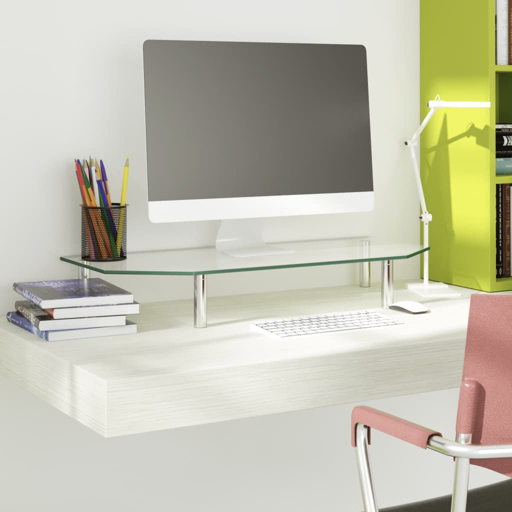 Base per Monitor 60x26x8,6 cm in Vetro Trasparente
