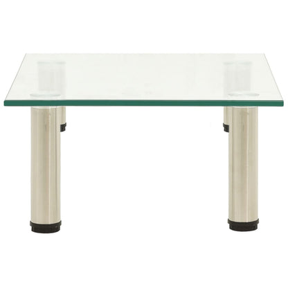 322760 TV Stand Transparent 40x35x17 cm Tempered Glass