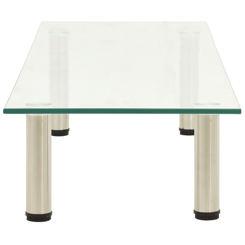 322769 TV Stand Transparent 100x35x17 cm Tempered Glass