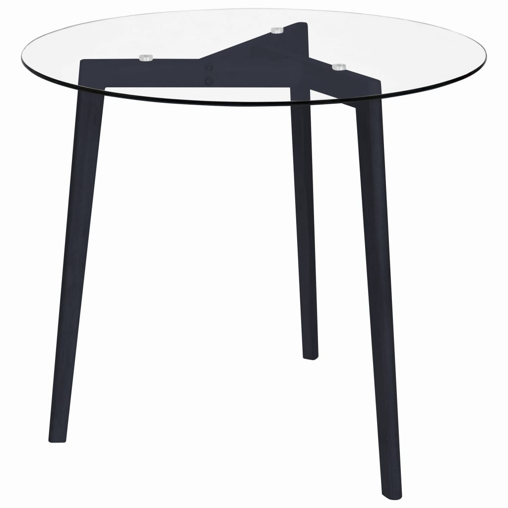 Tavolo da Pranzo Trasparente 80 cm in Vetro Temperato