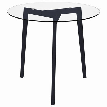 Tavolo da Pranzo Trasparente 80 cm in Vetro Temperato