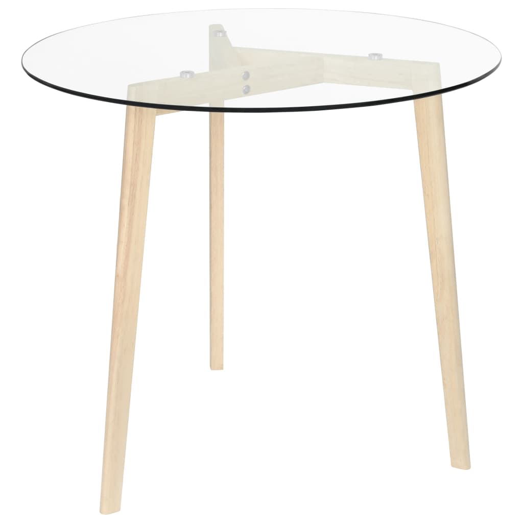 Tavolo da Pranzo Trasparente 80 cm in Vetro Temperato