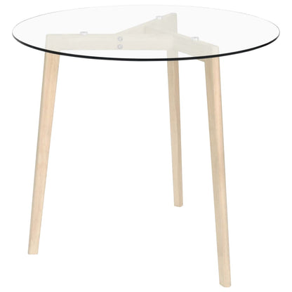 Tavolo da Pranzo Trasparente 80 cm in Vetro Temperato