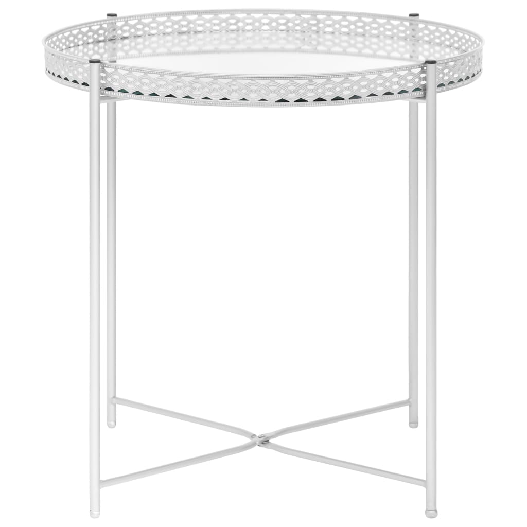 Tavolino Laterale Argento 40x40x41 cm in Vetro
