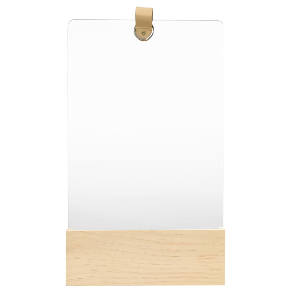 Specchio da Parete in Legno Massello di Pino 23x39,5 cm