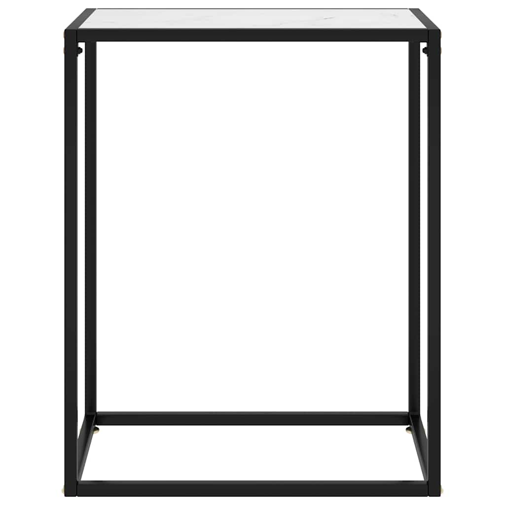 Tavolo Consolle Bianco 60x35x75 cm in Vetro Temperato