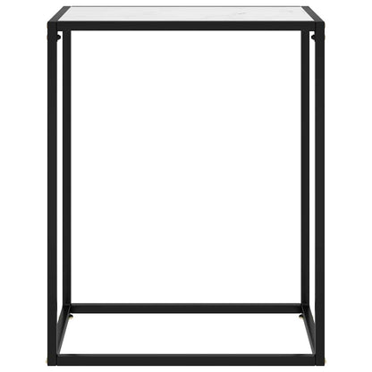 Tavolo Consolle Bianco 60x35x75 cm in Vetro Temperato