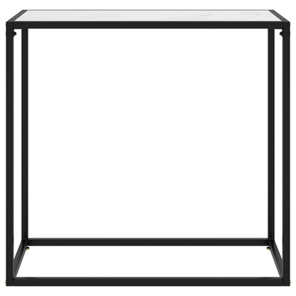 Tavolo Consolle Bianco 80x35x75 cm in Vetro Temperato