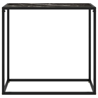 Tavolo Consolle Nero 80x35x75 cm in Vetro Temperato