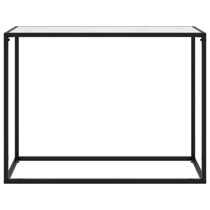 Tavolo Consolle Bianco 100x35x75 cm in Vetro Temperato