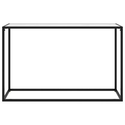 Tavolo Consolle Bianco 120x35x75 cm in Vetro Temperato