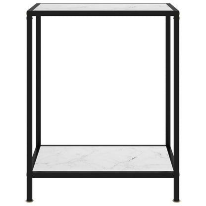 Tavolo Consolle Bianco 60x35x75 cm in Vetro Temperato
