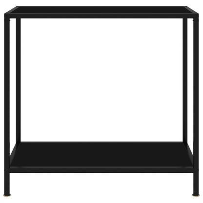 Tavolo Consolle Nero 80x35x75 cm in Vetro Temperato