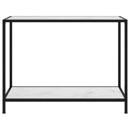 Tavolo Consolle Bianco 100x35x75 cm in Vetro Temperato