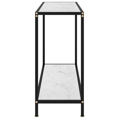 Tavolo Consolle Bianco 100x35x75 cm in Vetro Temperato