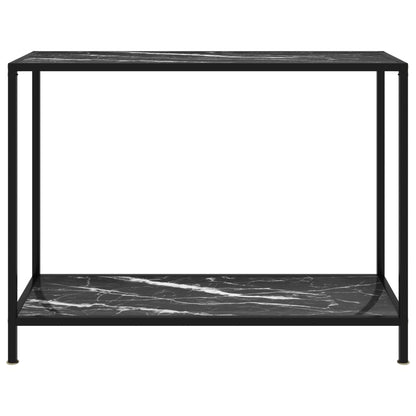 Tavolo Consolle Nero 100x35x75 cm in Vetro Temperato