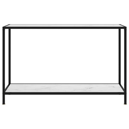 Tavolo Consolle Bianco 120x35x75 cm in Vetro Temperato