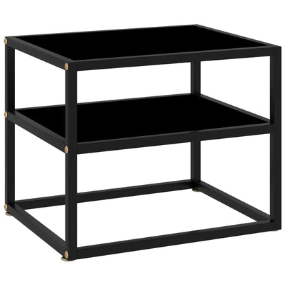 322852 Console Table Black 50x40x40 cm Tempered Glass