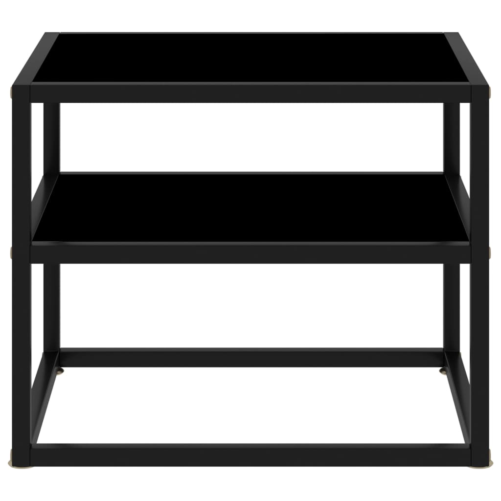 322852 Console Table Black 50x40x40 cm Tempered Glass