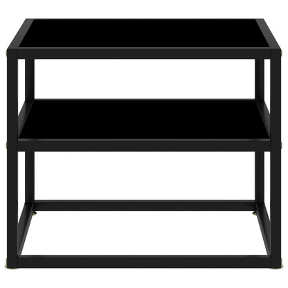 322852 Console Table Black 50x40x40 cm Tempered Glass