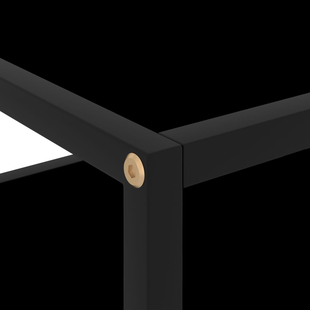 322852 Console Table Black 50x40x40 cm Tempered Glass