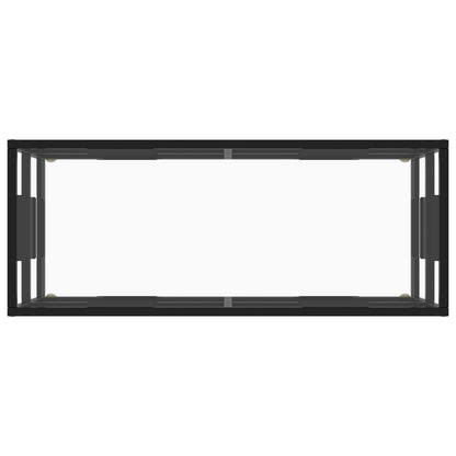 Mobile TV Nero con Vetro Temperato 100x40x40 cm