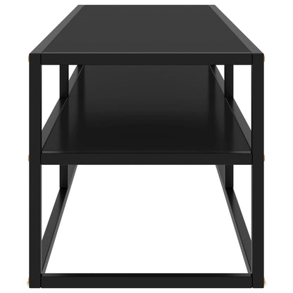 Mobile TV Nero con Vetro Nero 120x40x40 cm