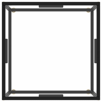Tavolino da Salotto Nero con Vetro Temperato 60x60x35 cm