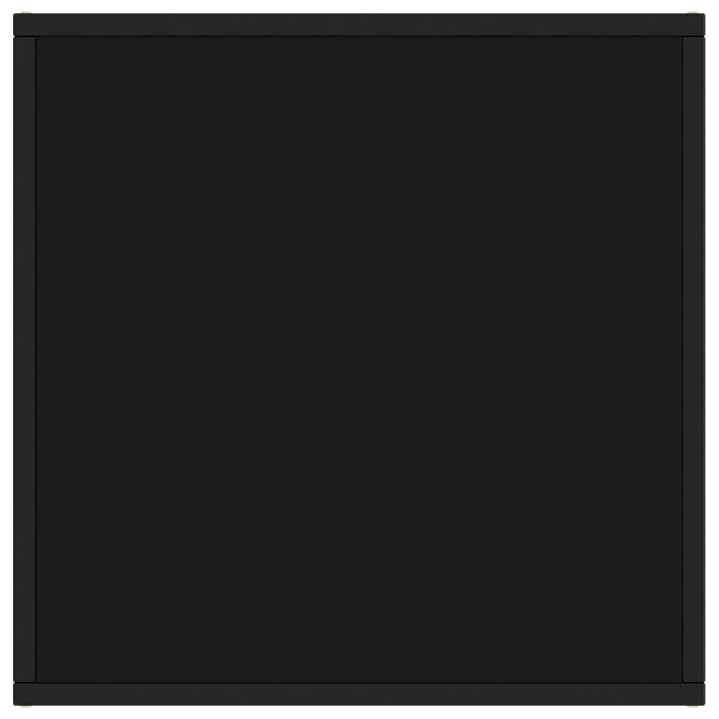 Tavolino da Salotto Nero con Vetro Nero 60x60x35 cm