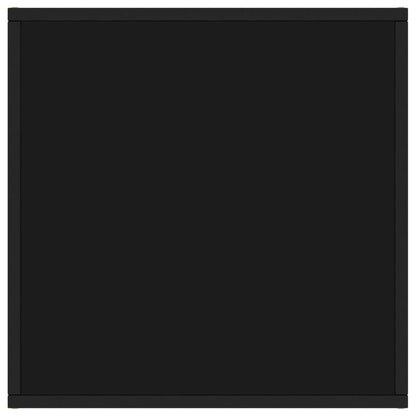 Tavolino da Salotto Nero con Vetro Nero 60x60x35 cm