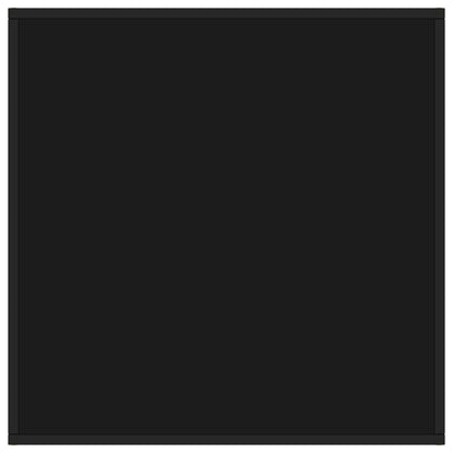 Tavolino da Salotto Nero con Vetro Nero 80x80x35 cm