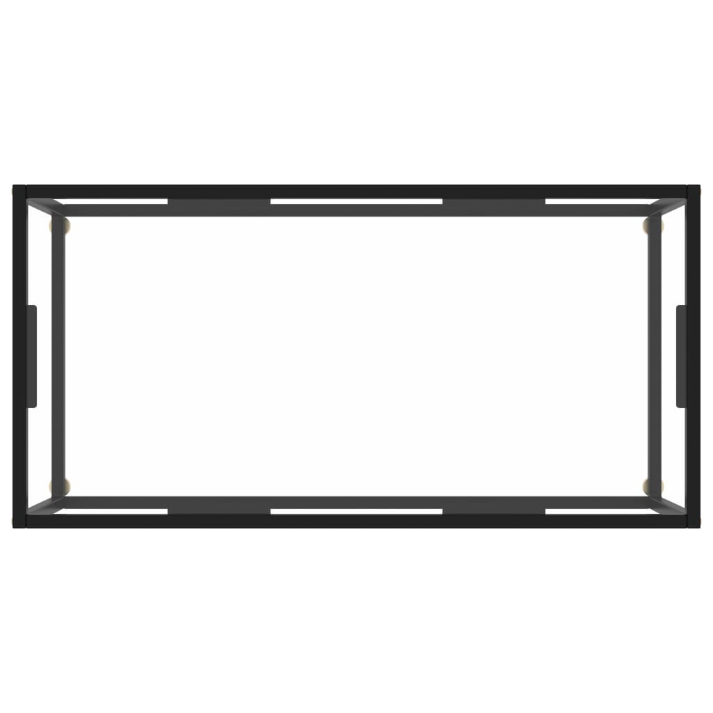 Tavolino da Salotto Nero con Vetro Temperato 100x50x35 cm