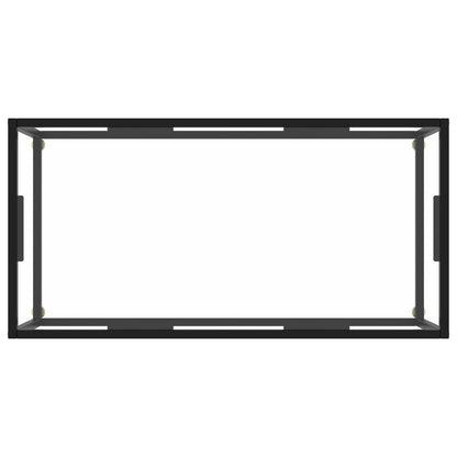 Tavolino da Salotto Nero con Vetro Temperato 100x50x35 cm
