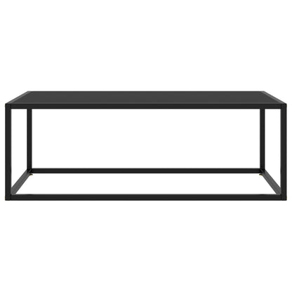 Tavolino da Salotto Nero con Vetro Nero 100x50x35 cm