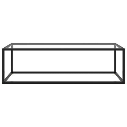 Tavolino da Salotto Nero con Vetro Temperato 120x50x35 cm