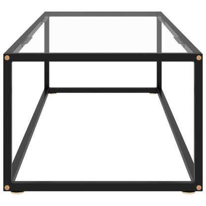 Tavolino da Salotto Nero con Vetro Temperato 120x50x35 cm