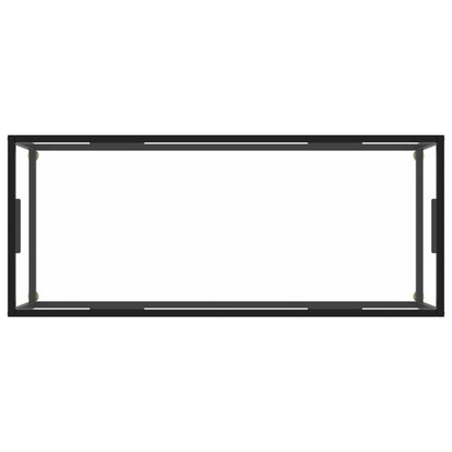 Tavolino da Salotto Nero con Vetro Temperato 120x50x35 cm