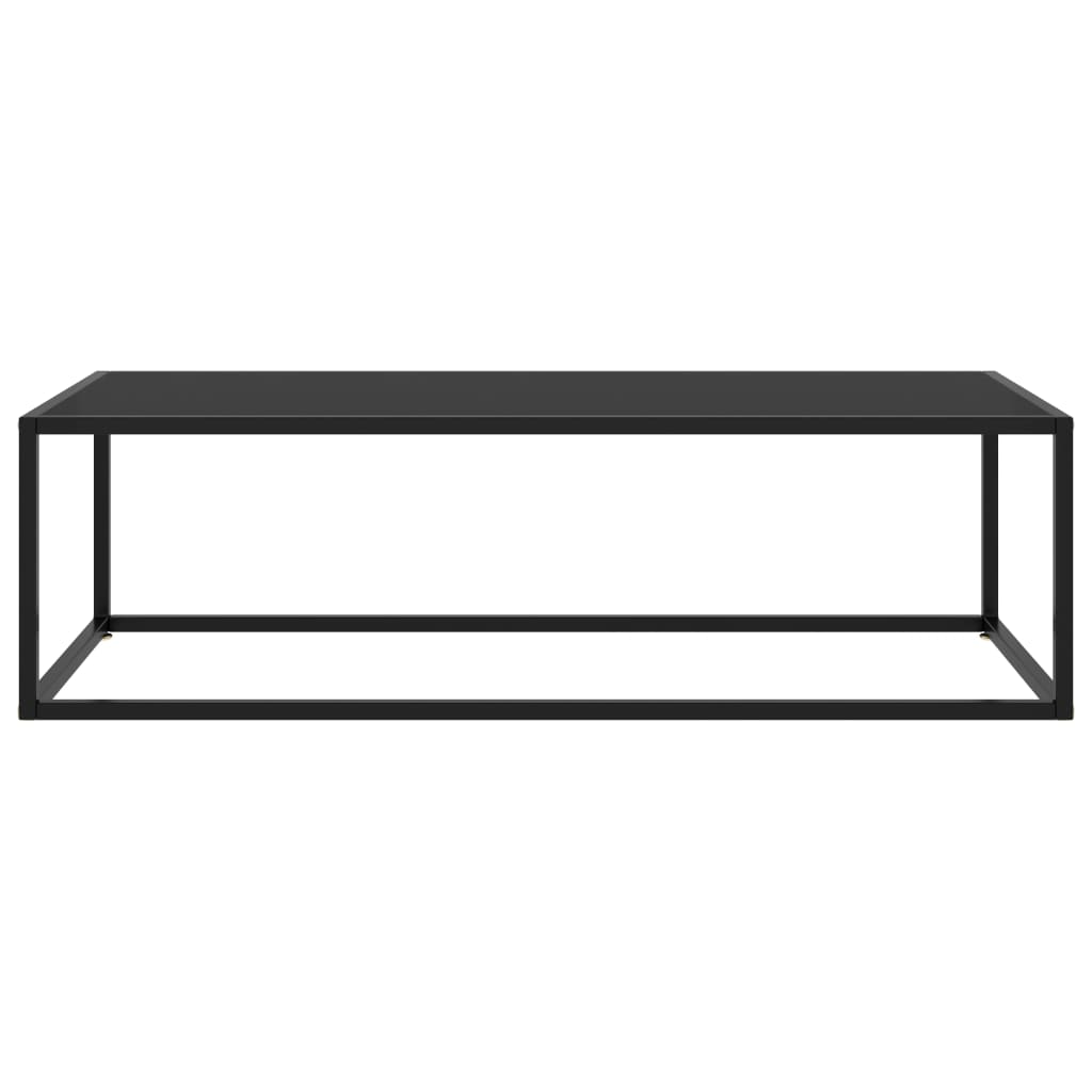 Tavolino da Salotto Nero con Vetro Nero 120x50x35 cm