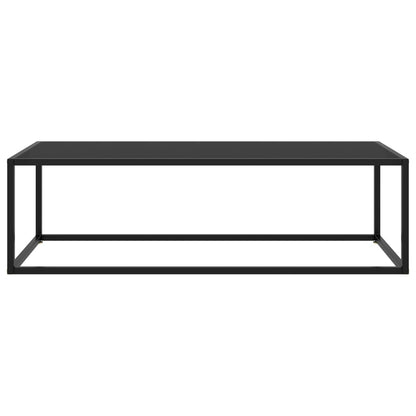 Tavolino da Salotto Nero con Vetro Nero 120x50x35 cm