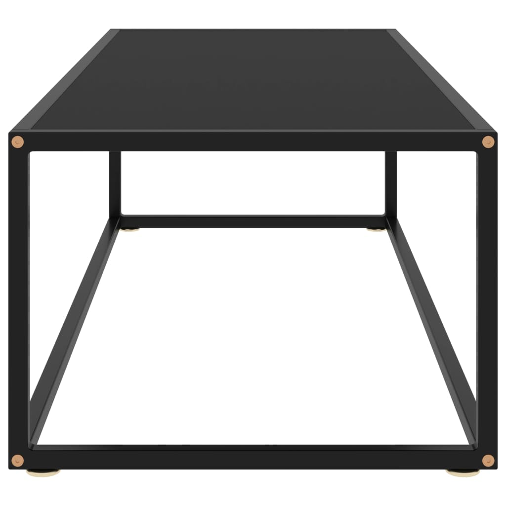 Tavolino da Salotto Nero con Vetro Nero 120x50x35 cm