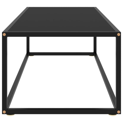 Tavolino da Salotto Nero con Vetro Nero 120x50x35 cm