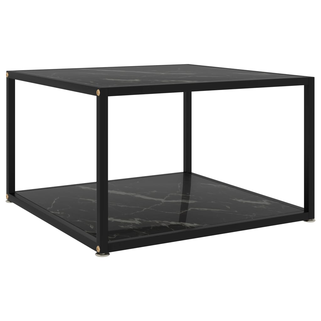 Tavolino da Salotto Nero 60x60x35 cm in Vetro Temperato