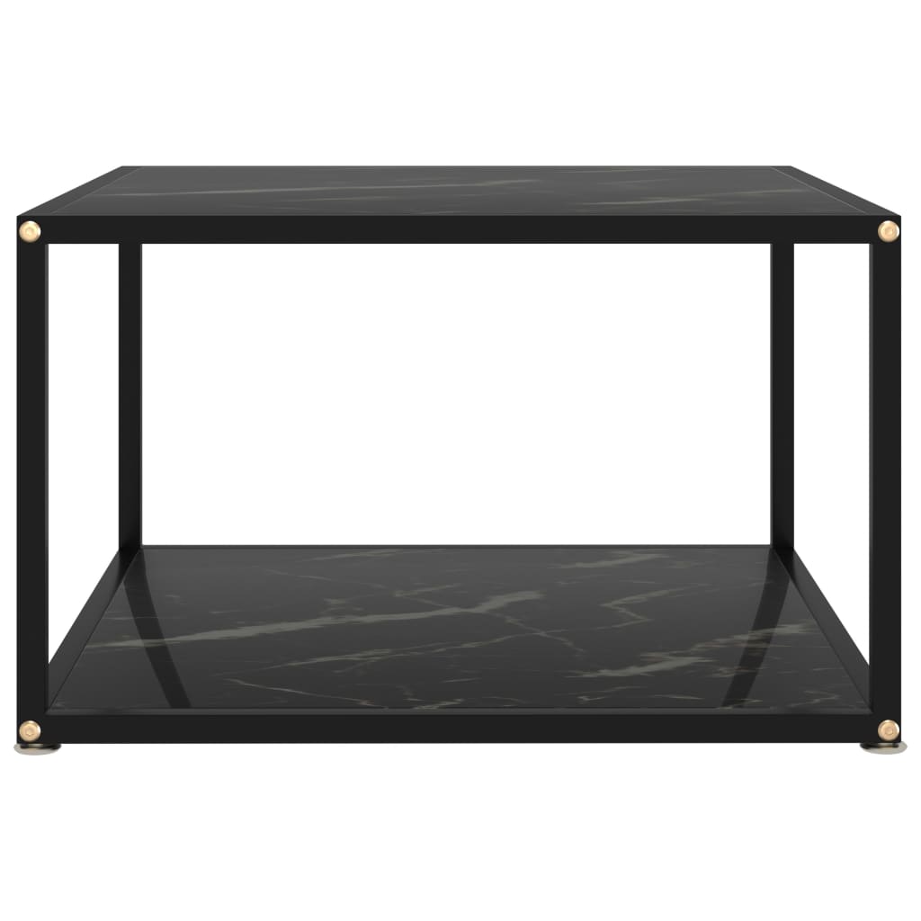Tavolino da Salotto Nero 60x60x35 cm in Vetro Temperato